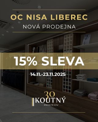 Dnes jsme otevřeli novou prodejnu v OC NISA LIBEREC. Při této příležitosti pro vás máme připravenou slevu 15%, která platí...